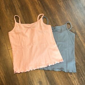 2 Art Class by Target spaghetti strap tanks in pink and blue.